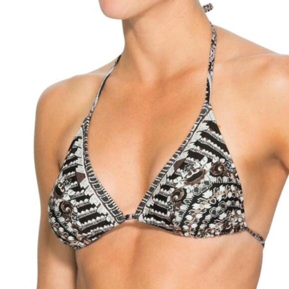 Athleta Martina Bikini Top Medium & Bikini Bottom Small Black Gray Geometric - Picture 2 of 9